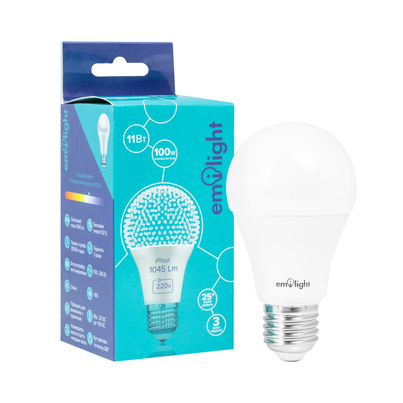 Лампа світлодіодна Emilight (2230529471014) 11Вт, E27, 4100K